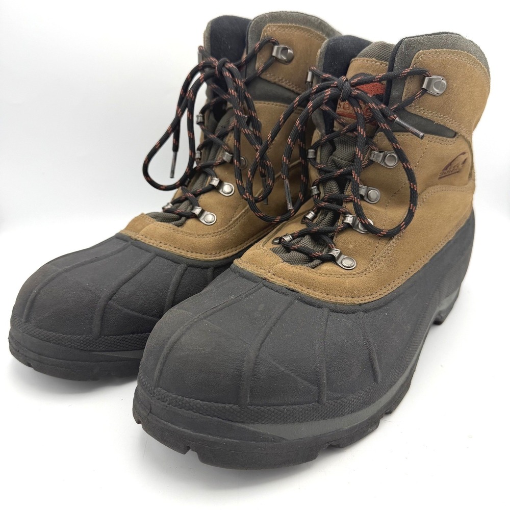 Sorel Winter Boots‎ Men Size 15 Boots Tan Black Waterproof Suede Rubber Duck